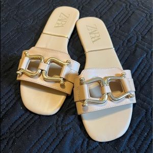 Zara sandals. Slide ons